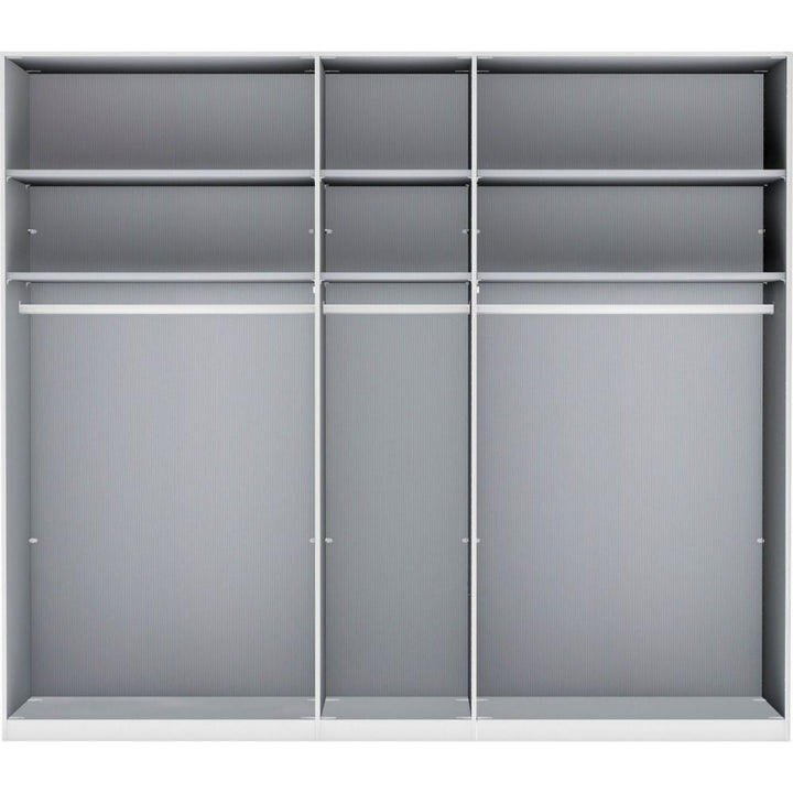 Wiemann Quito Champagne and Champagne Glass With Mirror 5 Door Wardrobe - 250CM