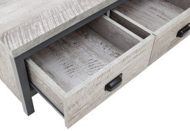 Modern Grey Coffee Table with 2 Storage Drawers