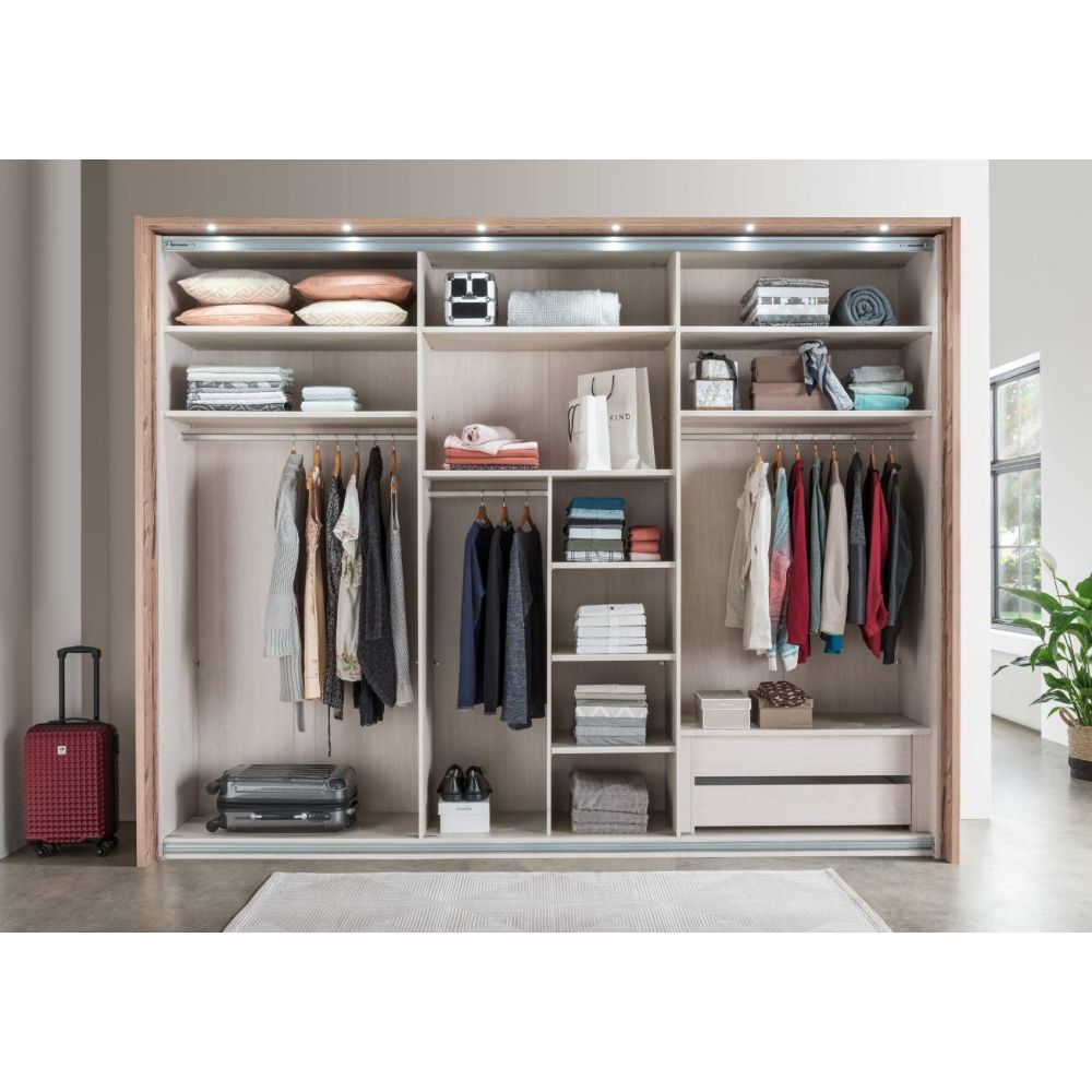 Wiemann Berlin White Glass Front Finish Sliding Door Wardrobe