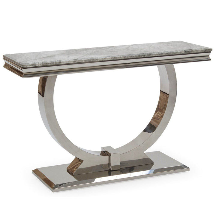 Arianna Light Grey Marble Top Console Table