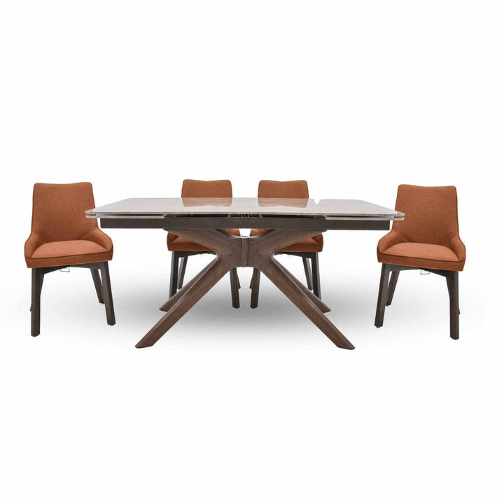 Arlo extending dining table with Axton dining chairs