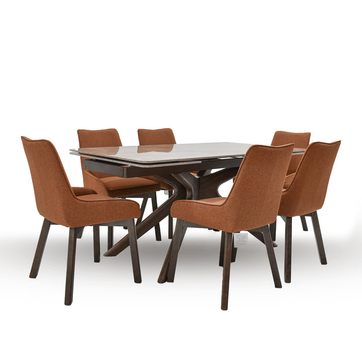 Arlo extending dining table with Axton dining chairs