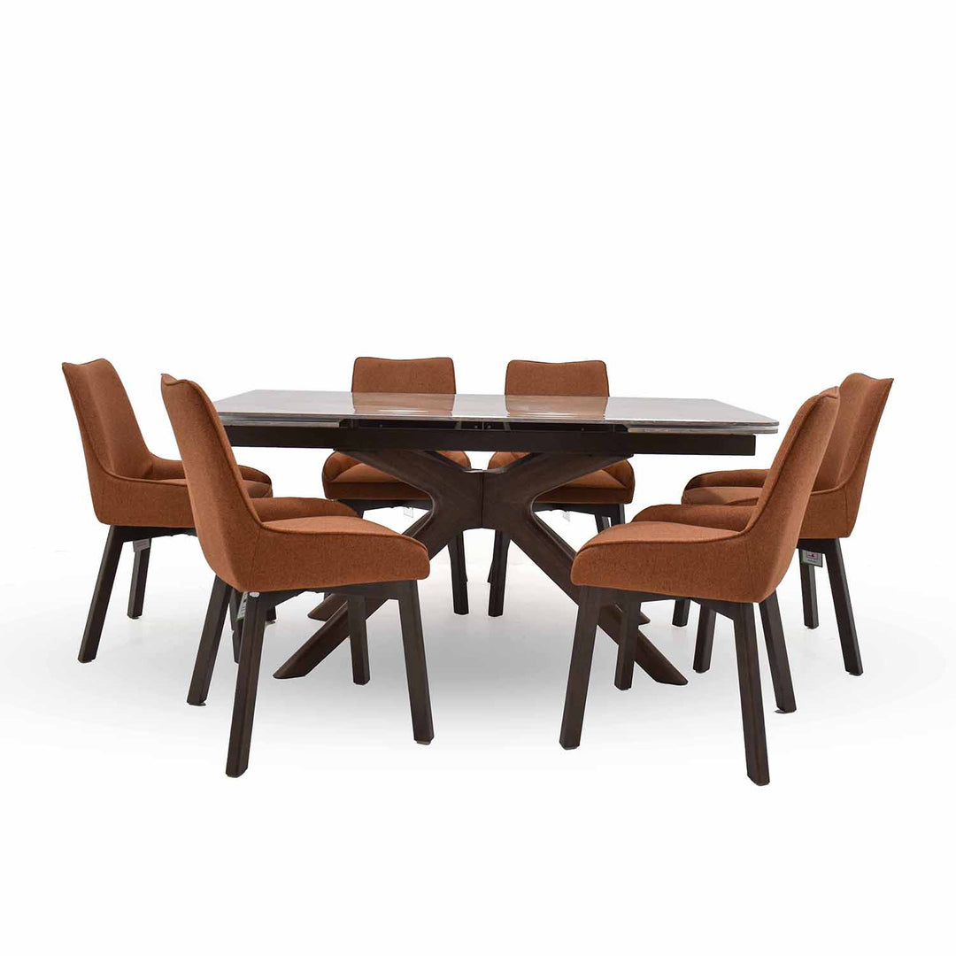 Arlo extending dining table with Axton dining chairs