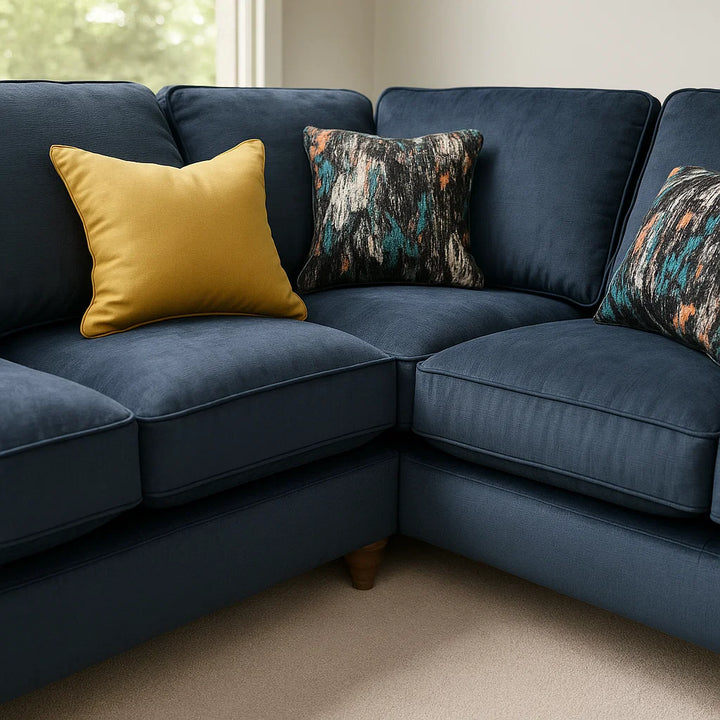 Wallace Jedi Airforce Blue Fabric 2 Corner 2 Sofa