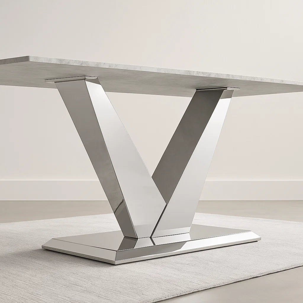 Venice 1600cm Grey Marble Dining Table