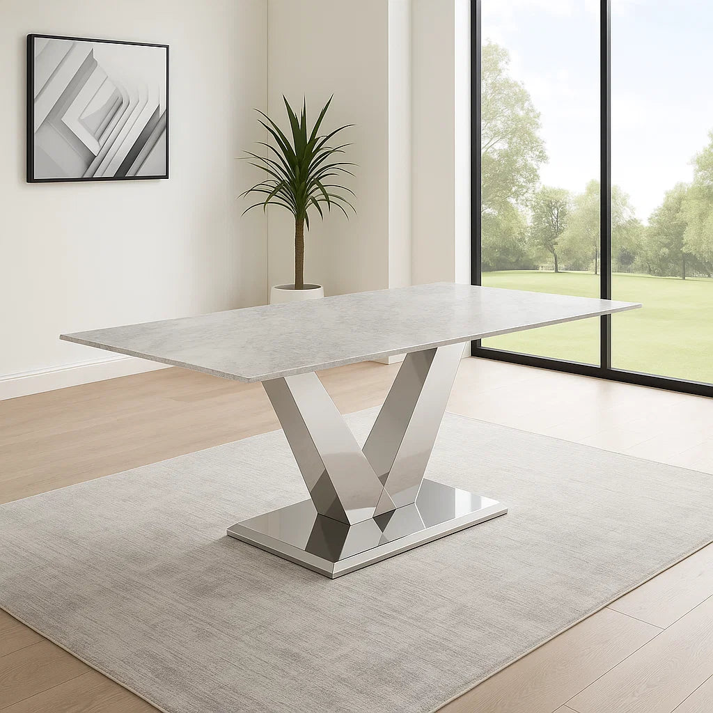 Venice 1600cm Grey Marble Dining Table