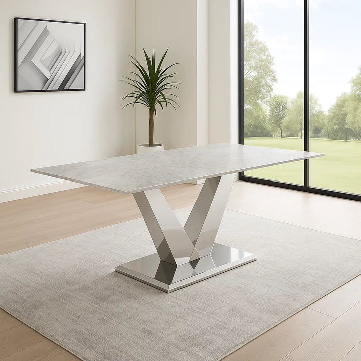 Venice 1600cm Grey Marble Dining Table