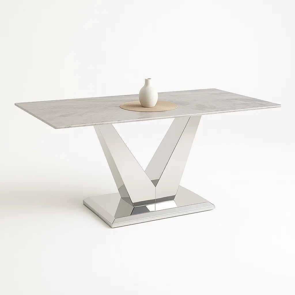 Venice 1600cm Grey Marble Dining Table