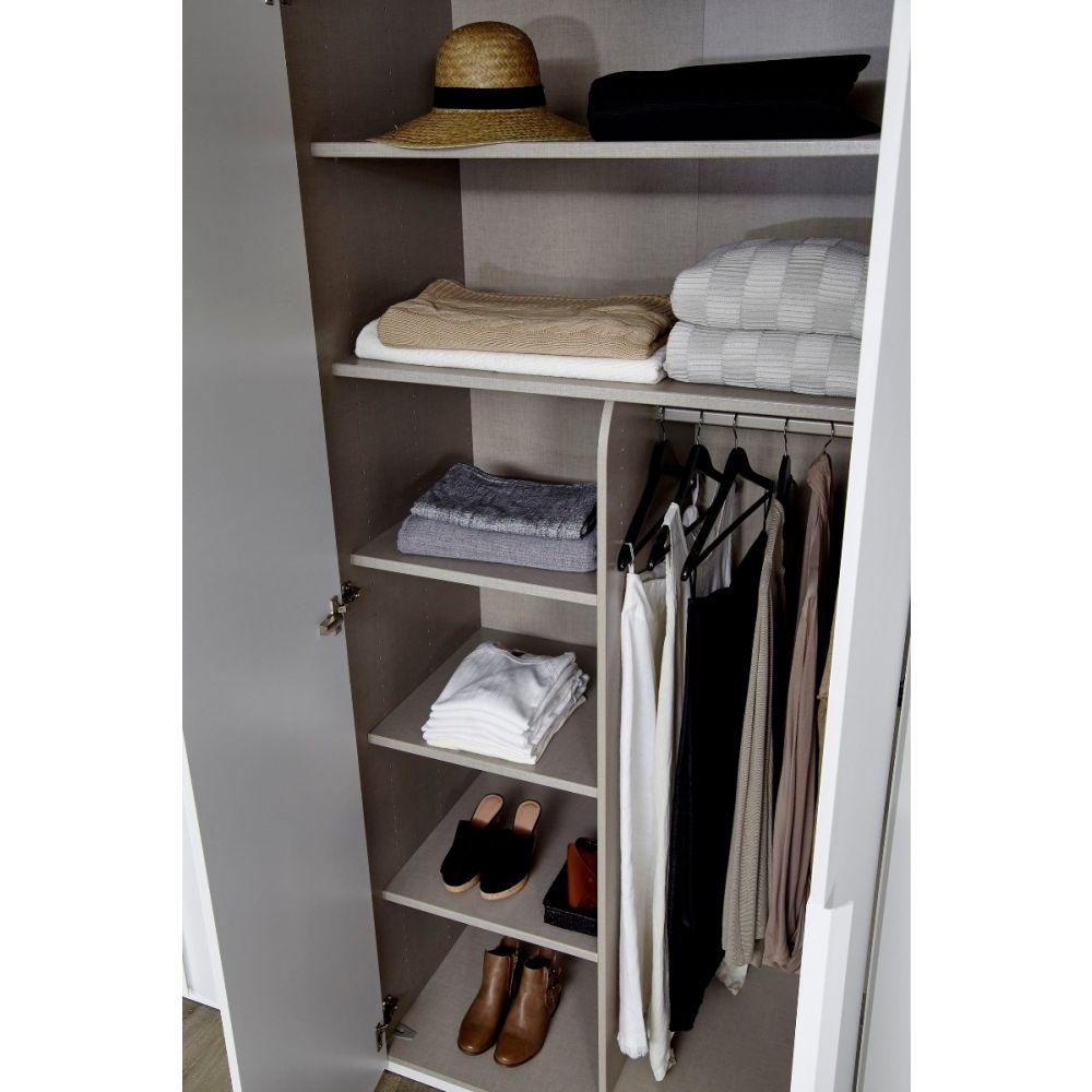 Mainz 4 Door Hinged Combi Wardrobe in Silk Grey - Evoke Home 