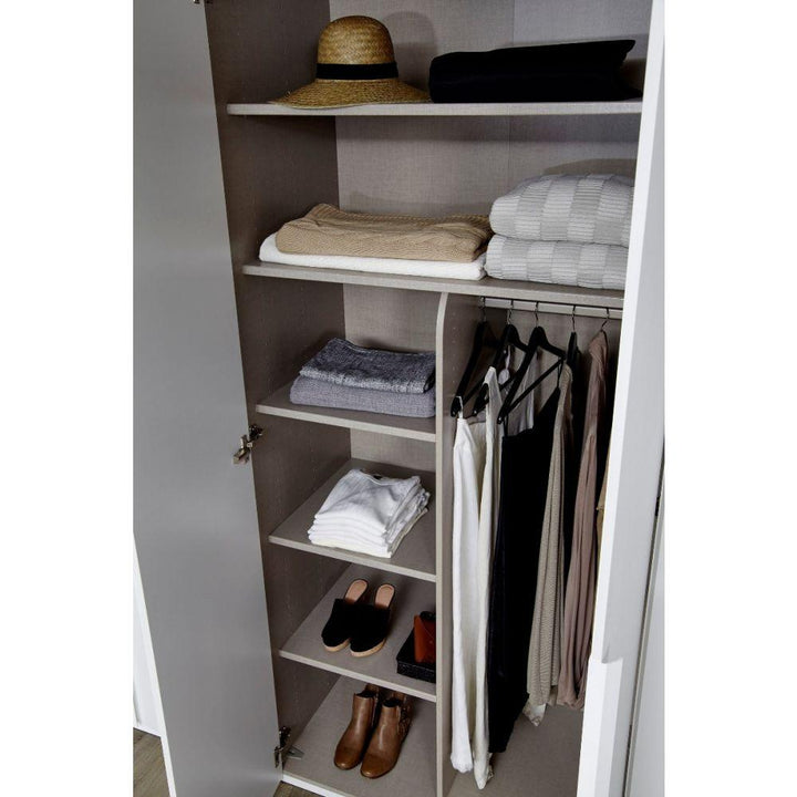 Mainz 4 Door Hinged Combi Wardrobe in Silk Grey - Evoke Home 
