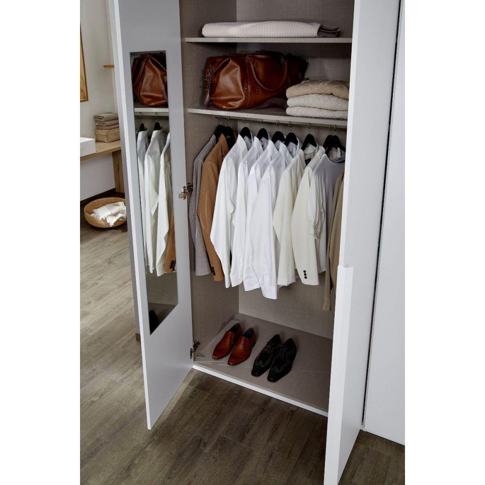 Mainz 4 Door Hinged Combi Wardrobe in Silk Grey - Evoke Home 
