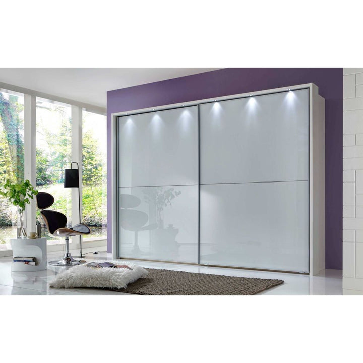 Wiemann Berlin White Glass Front Finish Sliding Door Wardrobe