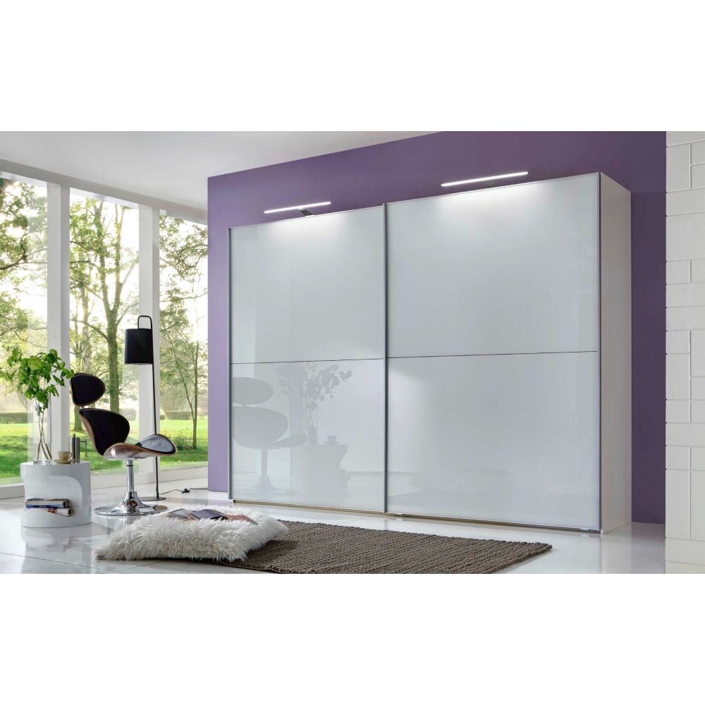 Wiemann Berlin White Glass Front Finish Sliding Door Wardrobe