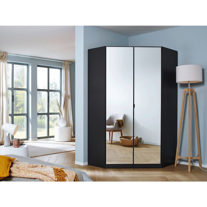 Rauch Ontario Corner Hinged Door Wardrobe With Mirror