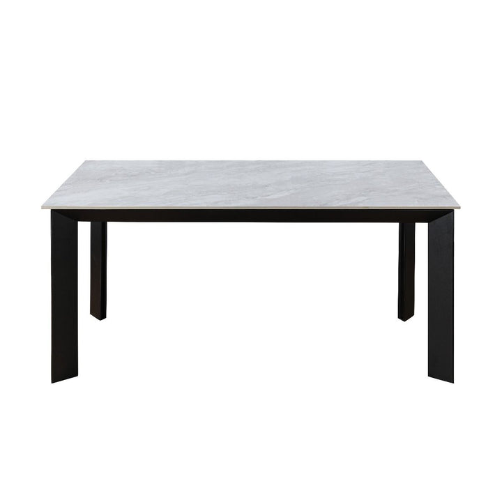 Amador Ceramic Pearla Grey Table with Zeva Dining Chairs