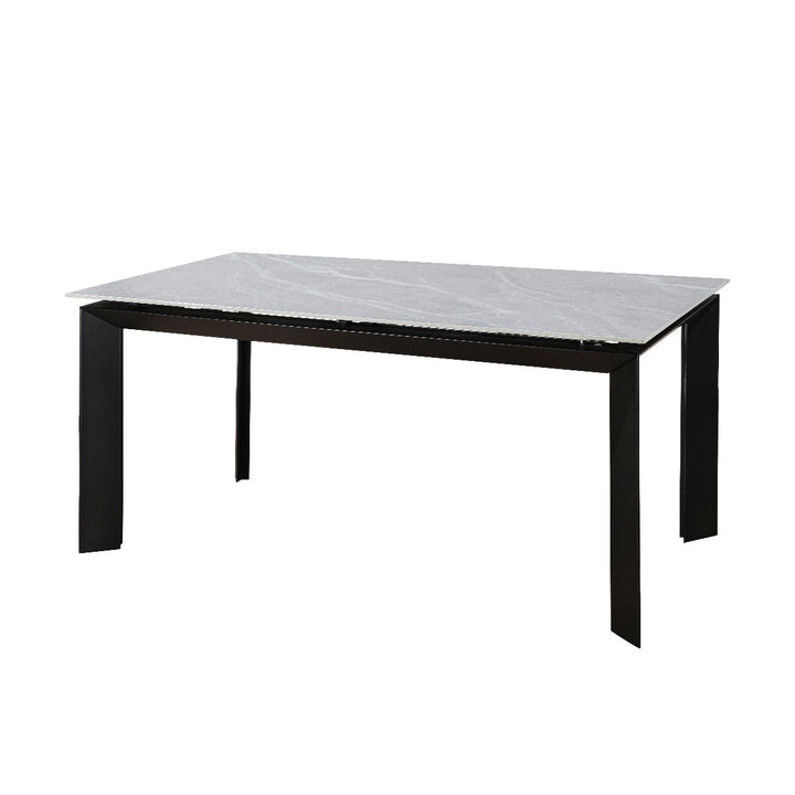 Amador Ceramic Argento Grey Table with Zeva Dining Chairs