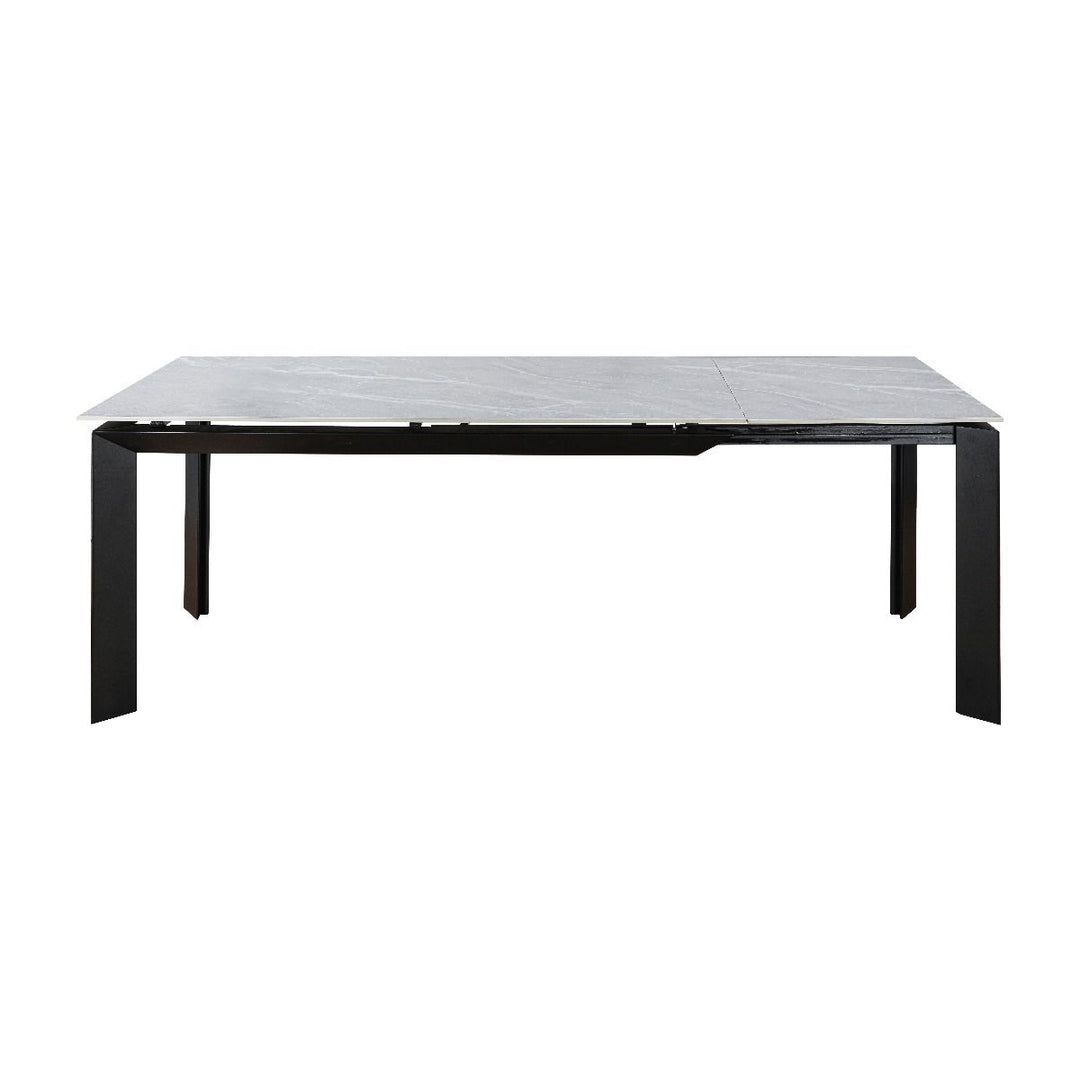 Amador Ceramic Argento Grey Table with Zeva Dining Chairs