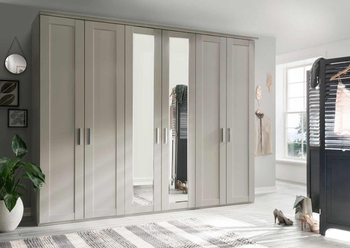 Wiemann Cambridge Mirrored 6 Door Hinged Wardrobe With Cornice