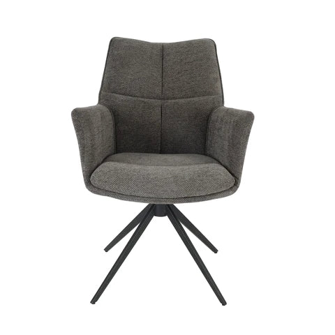 Cameo Dining Table with 4 Perla Carver Swivel Chairs