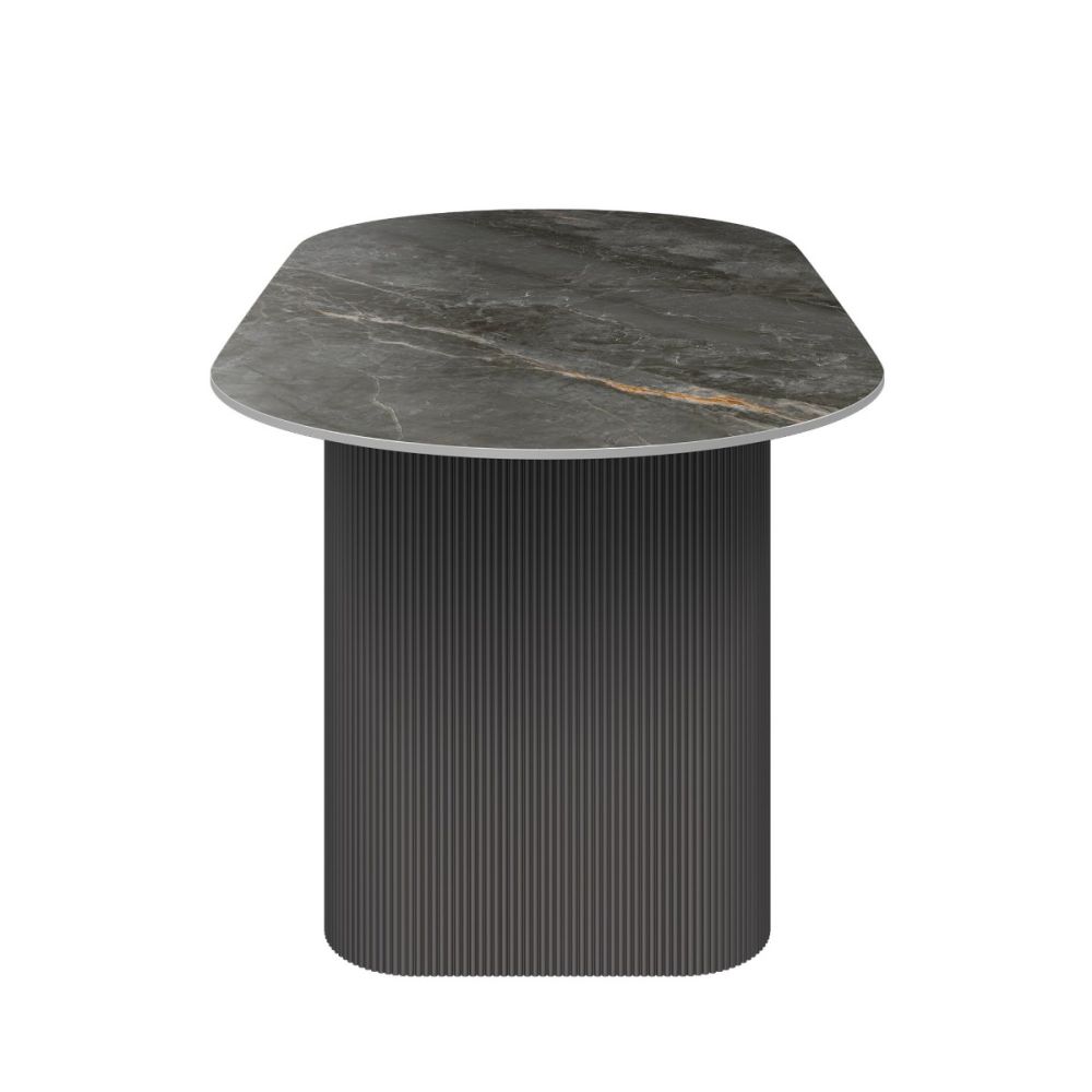 Regalia Oval Gloss Ceramic Dining Table Set