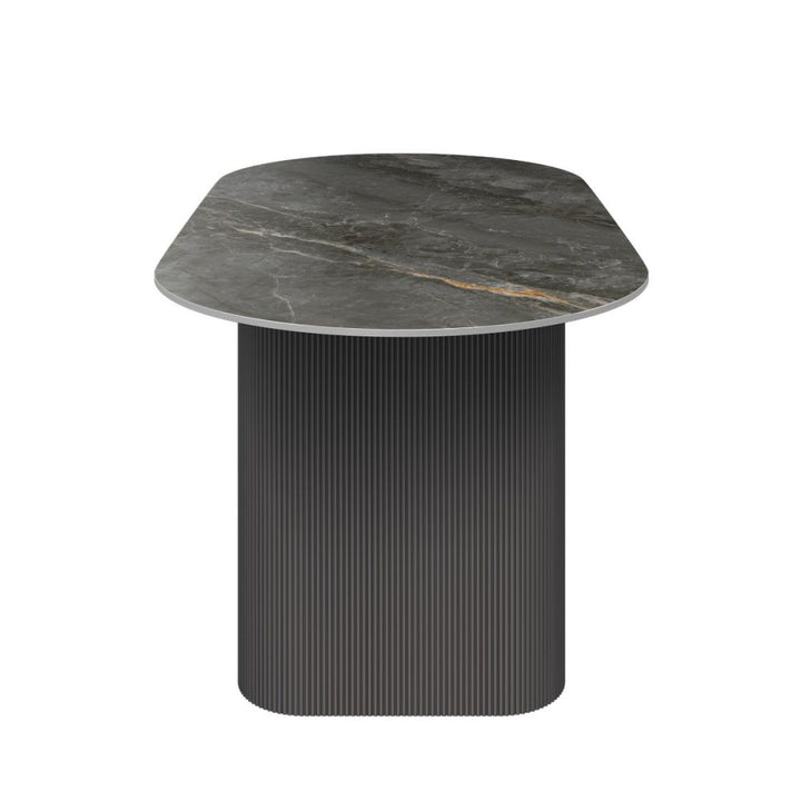 Regalia Oval Gloss Ceramic Dining Table Set
