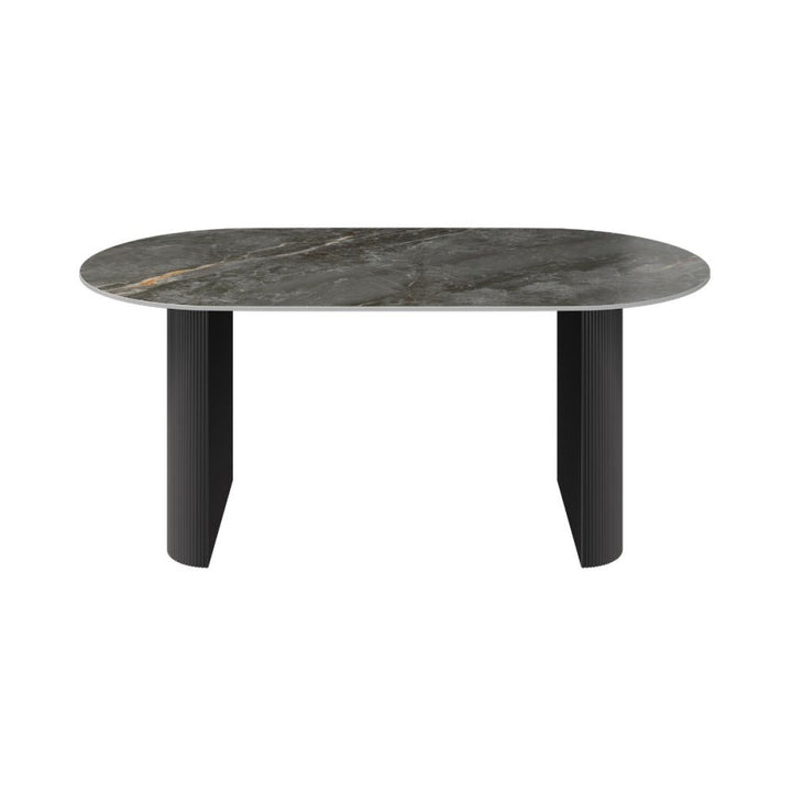 Regalia Oval Gloss Ceramic Dining Table Set
