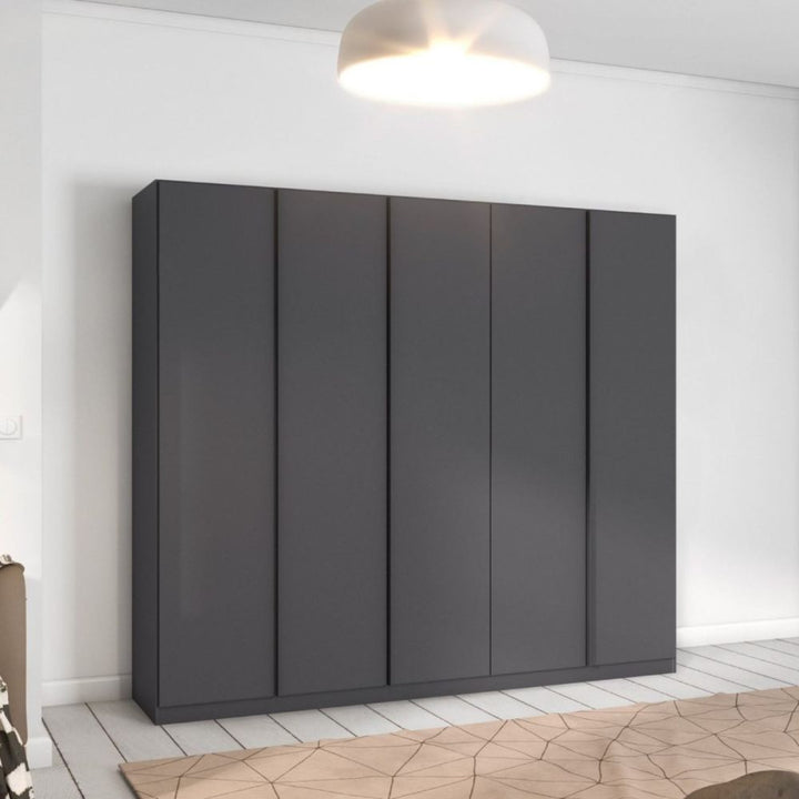 Rauch Monostar Metallic Grey 5 Door Hinged Wardrobe W226CM