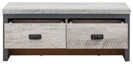 Modern Grey Coffee Table with 2 Storage Drawers