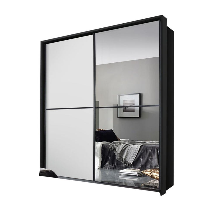 Rauch Essensa Alpine White & Metallic Grey Sliding Door Wardrobe
