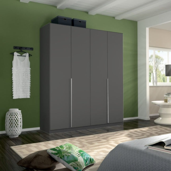 Rauch Alabama Metallic Grey 4 Door Hinged Wardrobe
