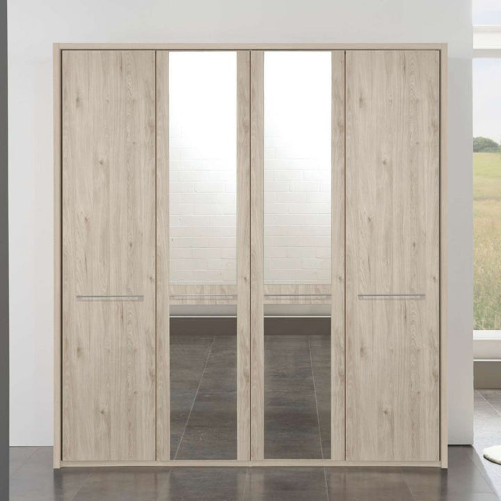 Oxford-Wardrobe With Mirror - Evoke Home 