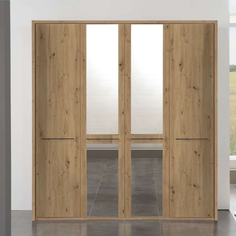 Oxford-Wardrobe With Mirror - Evoke Home 