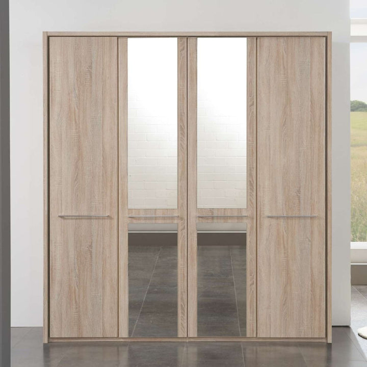 Oxford-Wardrobe With Mirror - Evoke Home 