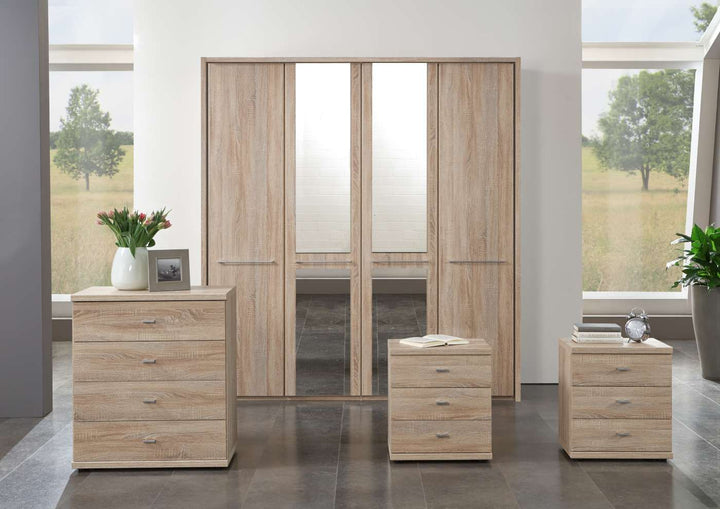 Oxford-Wardrobe With Mirror - Evoke Home 