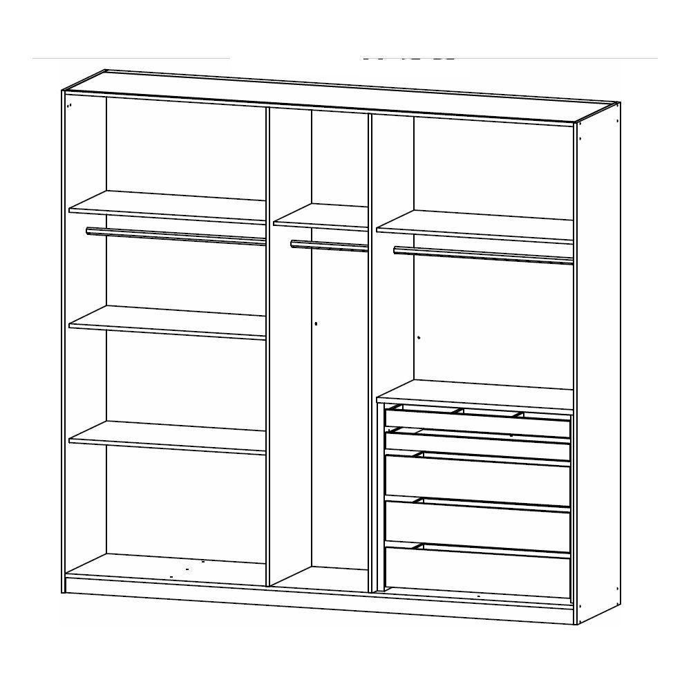 Rauch Monostar White 5 Door Hinged Wardrobe W226CM