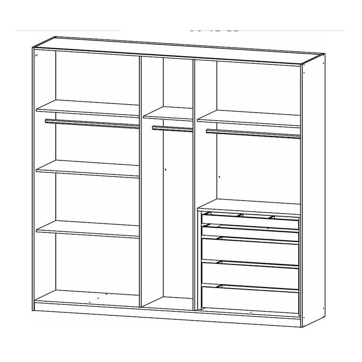 Rauch Monostar White 5 Door Hinged Wardrobe W226CM