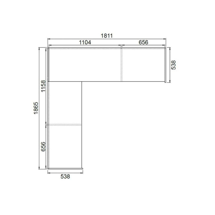 Rauch Luma 181cm 4 Door Corner Sliding Wardrobe with 2 Decor Doors and 2 Mirror Doors