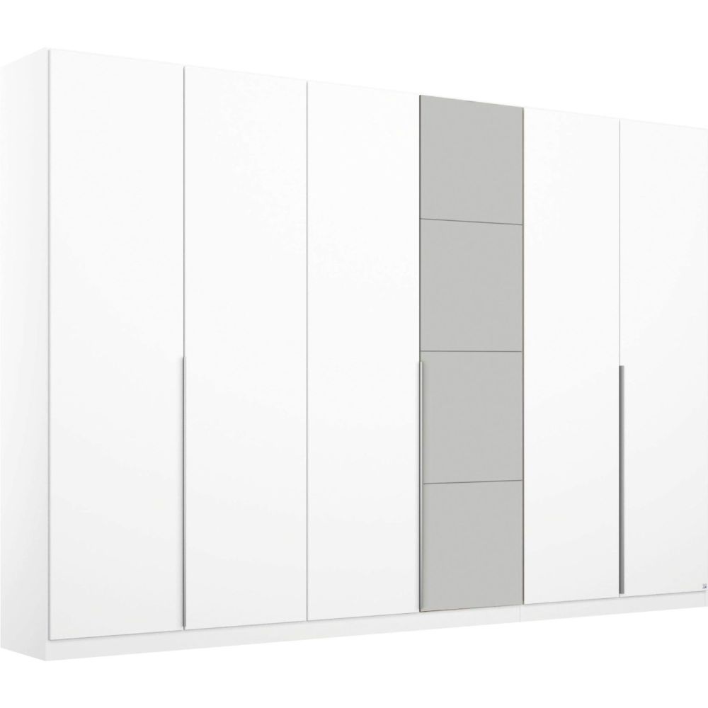 Rauch Bellezza High Gloss White and Grey 6 Door Hinged wardrobe