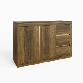 Rustic Knotty Oak Sideboard Cabinet