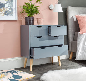 NYBORG 2+2 DRAWER CHEST DARK GREY