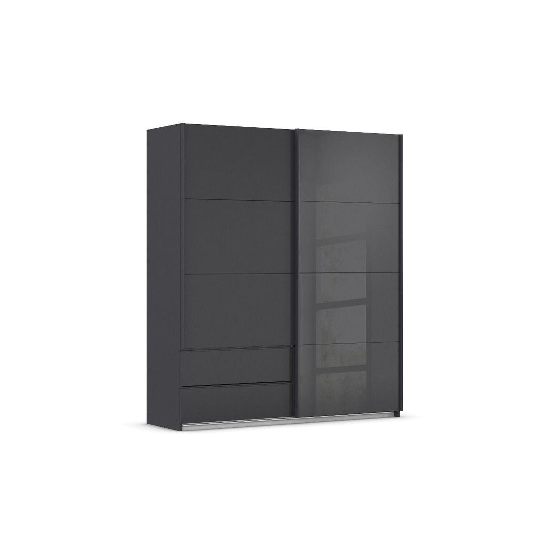 Elara Metallic Grey 2 Door Sliding Wardrobe