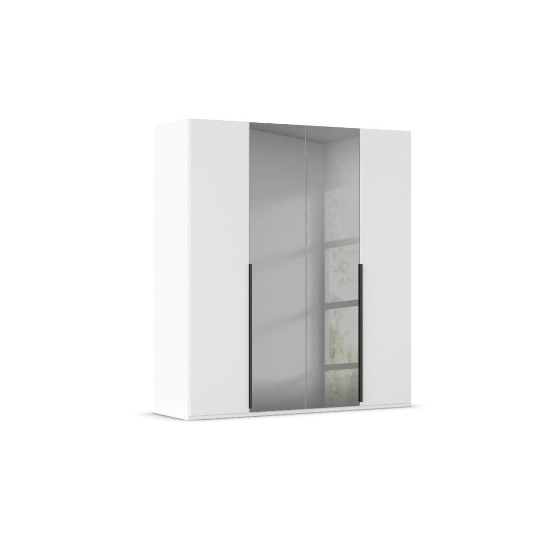 Elena 4 Door Hinged Wardrobe With Grey Mirrored Middle Doors