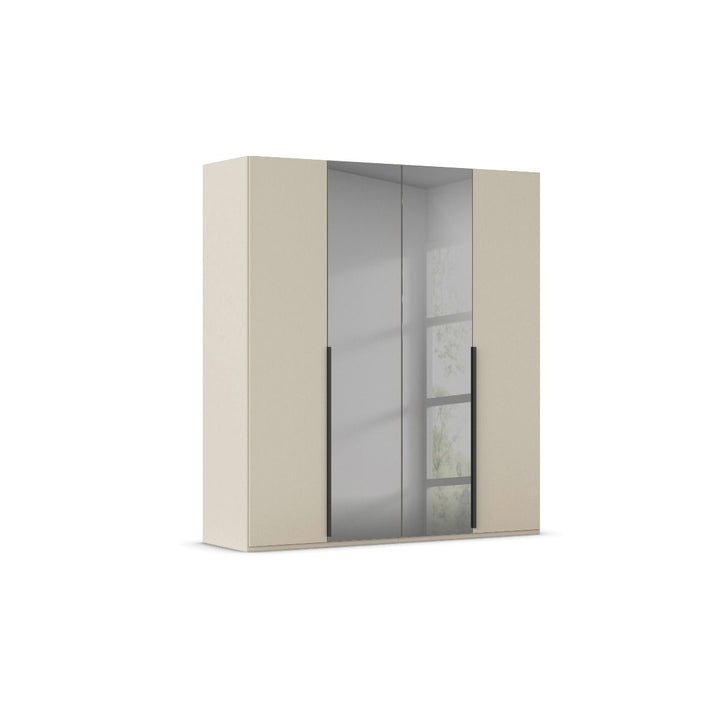 Elena 4 Door Hinged Wardrobe With Grey Mirrored Middle Doors