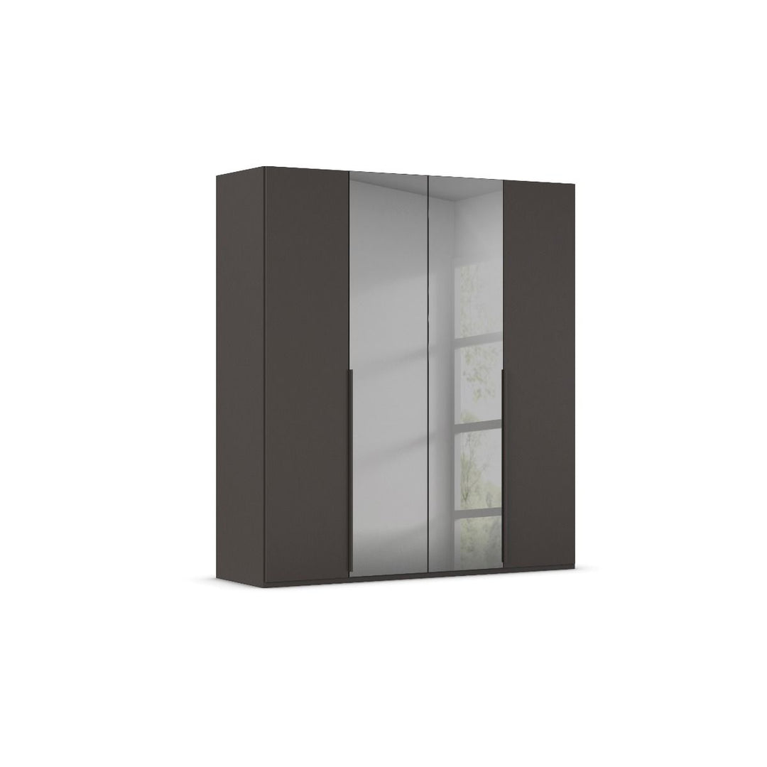 Elena 4 Door Hinged Wardrobe With Grey Mirrored Middle Doors