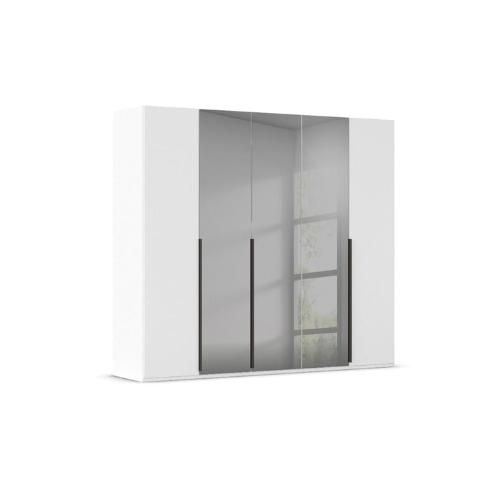 Elena 5 Door Hinged Wardrobe With Grey Mirrored Middle Doors