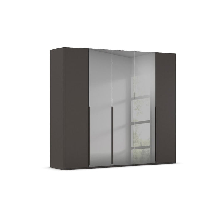 Elena 5 Door Hinged Wardrobe With Grey Mirrored Middle Doors