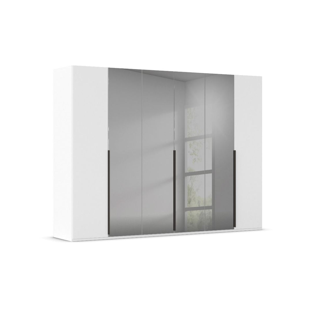 Elena 6 Door Hinged Wardrobe With smoked Mirrored Middle Doors