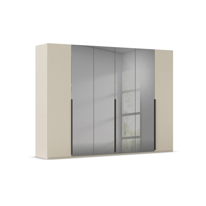 Elena 6 Door Hinged Wardrobe With smoked Mirrored Middle Doors