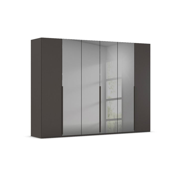 Elena 6 Door Hinged Wardrobe With smoked Mirrored Middle Doors