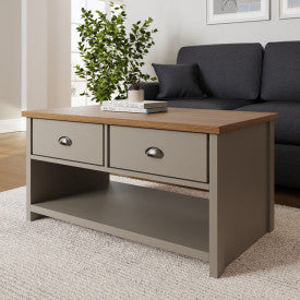 LANCASTER 2 DRAWER COFFEE TABLE GREY